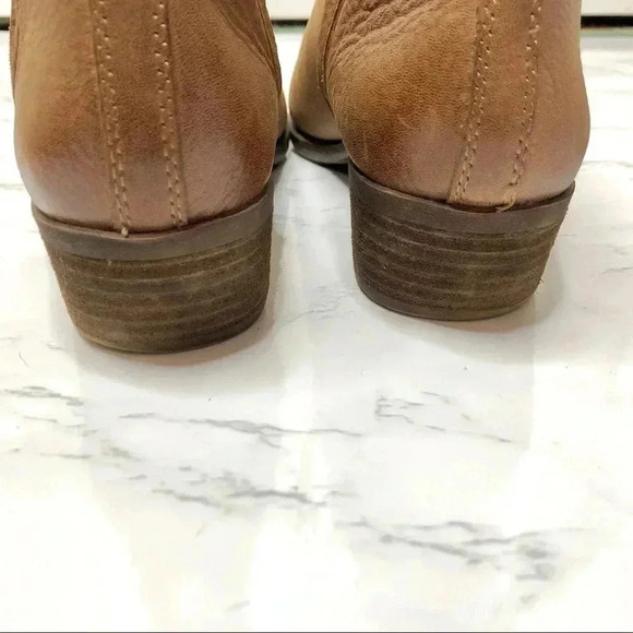 Lucky Brand leather double zip booties, camel - Picture 4 of 8